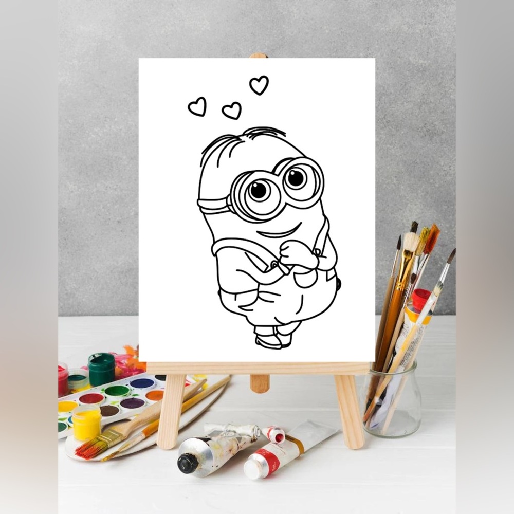 Paint Your Own Minion Canvas, Sip and Paint Canvas, Valentine’s Day Gift…